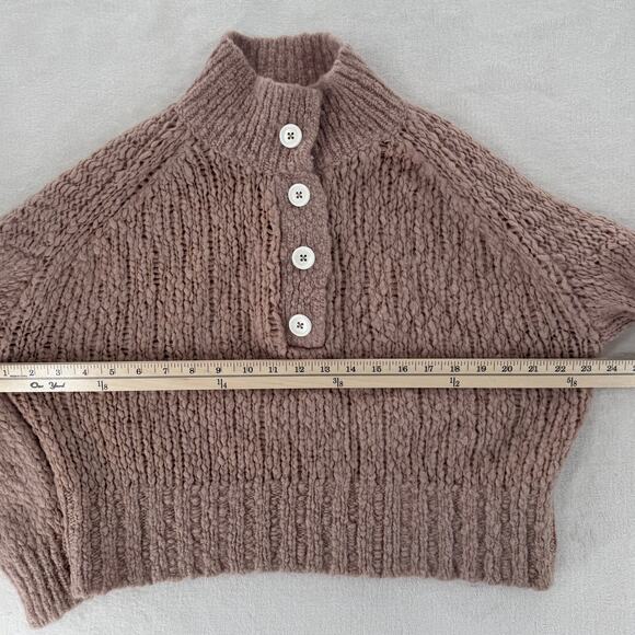 Everlane Lofty Wool Alpaca Sweater Pink Mauve Button up Pullover M - Picture 9 of 10